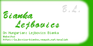 bianka lejbovics business card